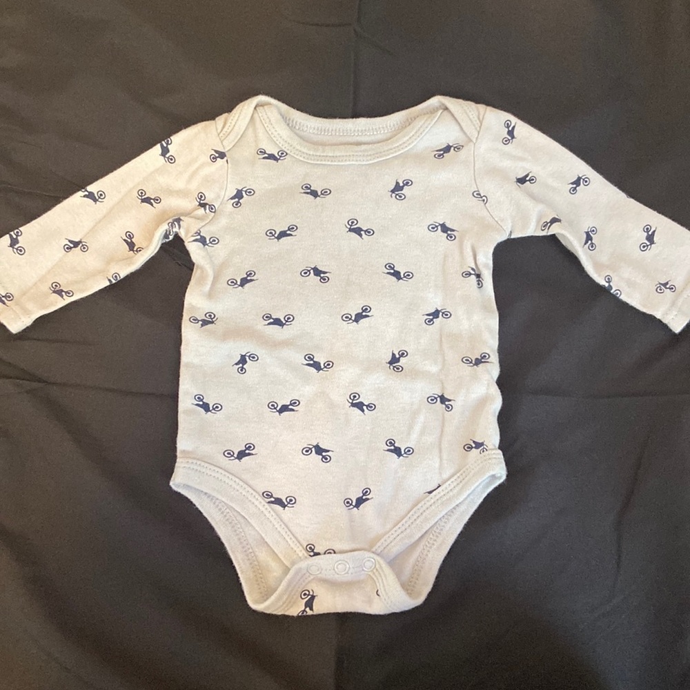 0-3 Months Light Grey Navy Dirtbikes